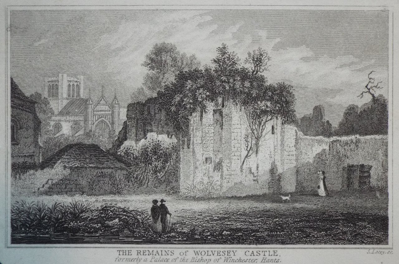 Print - The Remains of Wolvesey Castle, formerly a Palace of the Bishop of Winchester. - Lacey